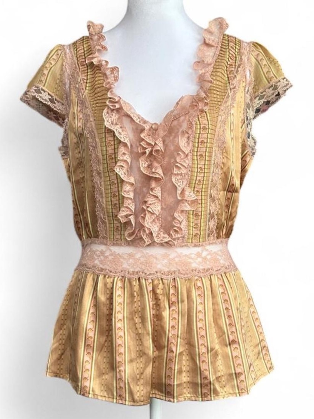 Coquette silk ruffle blouse Blush by James Coviello